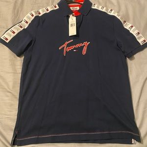Retro Tommy Hilfiger polo sz small with tag. Navy Blue